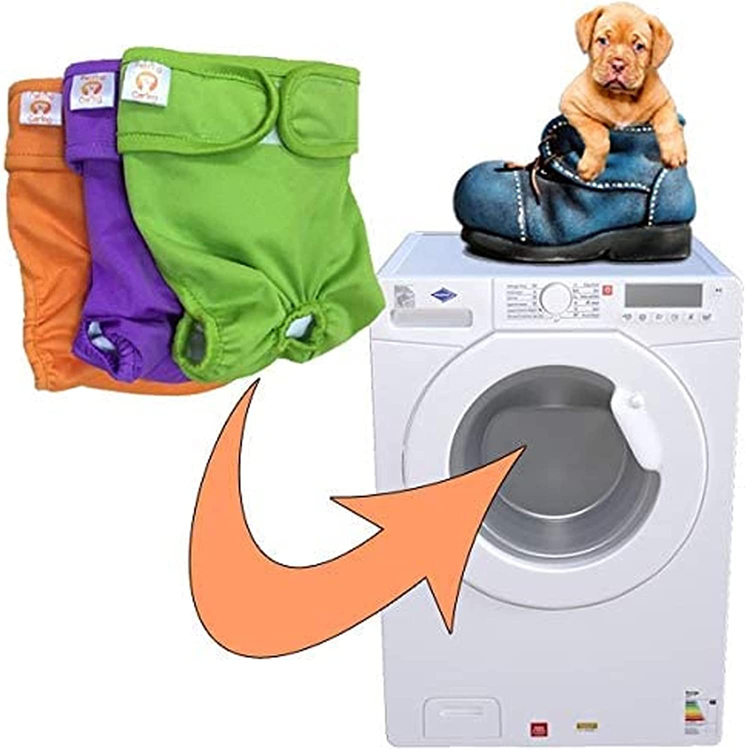 Male Dog Wraps Washable & Reusable by PETTING IS CARING - Belly Band Diapers Materials Durable Machine Washable Simple Solution for Pets Incontinence image number 2