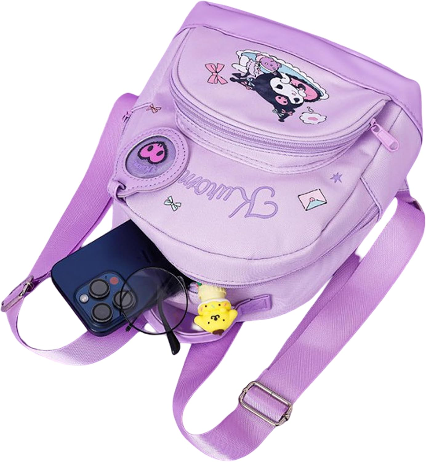 Many Rainbows Cinnamoroll Japanese Cartoon Character Backpack School Travel Bag with Adjustable Straps image number 5