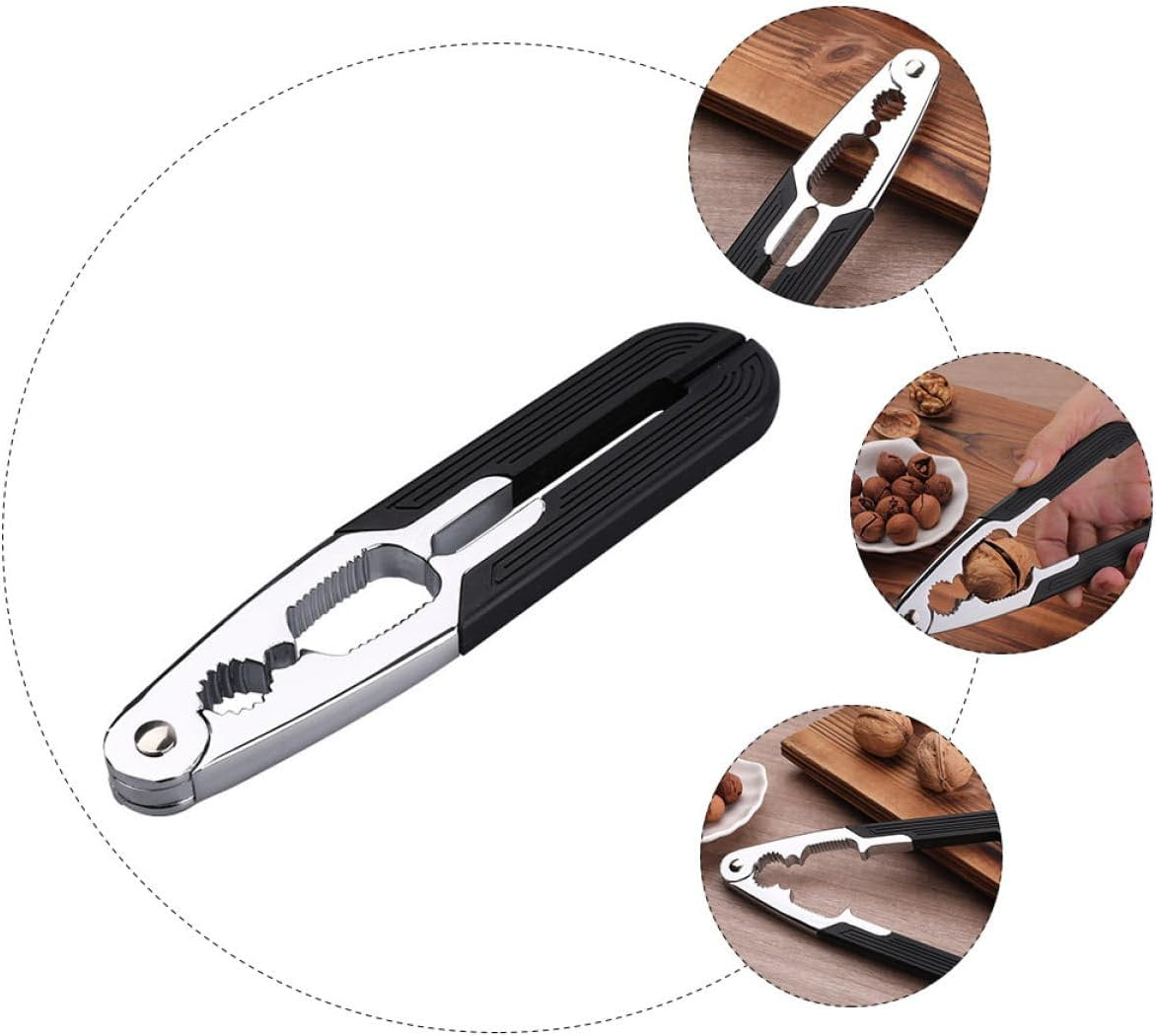 HINTRMENT Stainless Steel Nut Opener with Anti-Slip Handle Household Nut Sheller for Walnuts Pecans Macadamia Chestnuts Lightweight Kitchen Gadget and Peeling image number 1