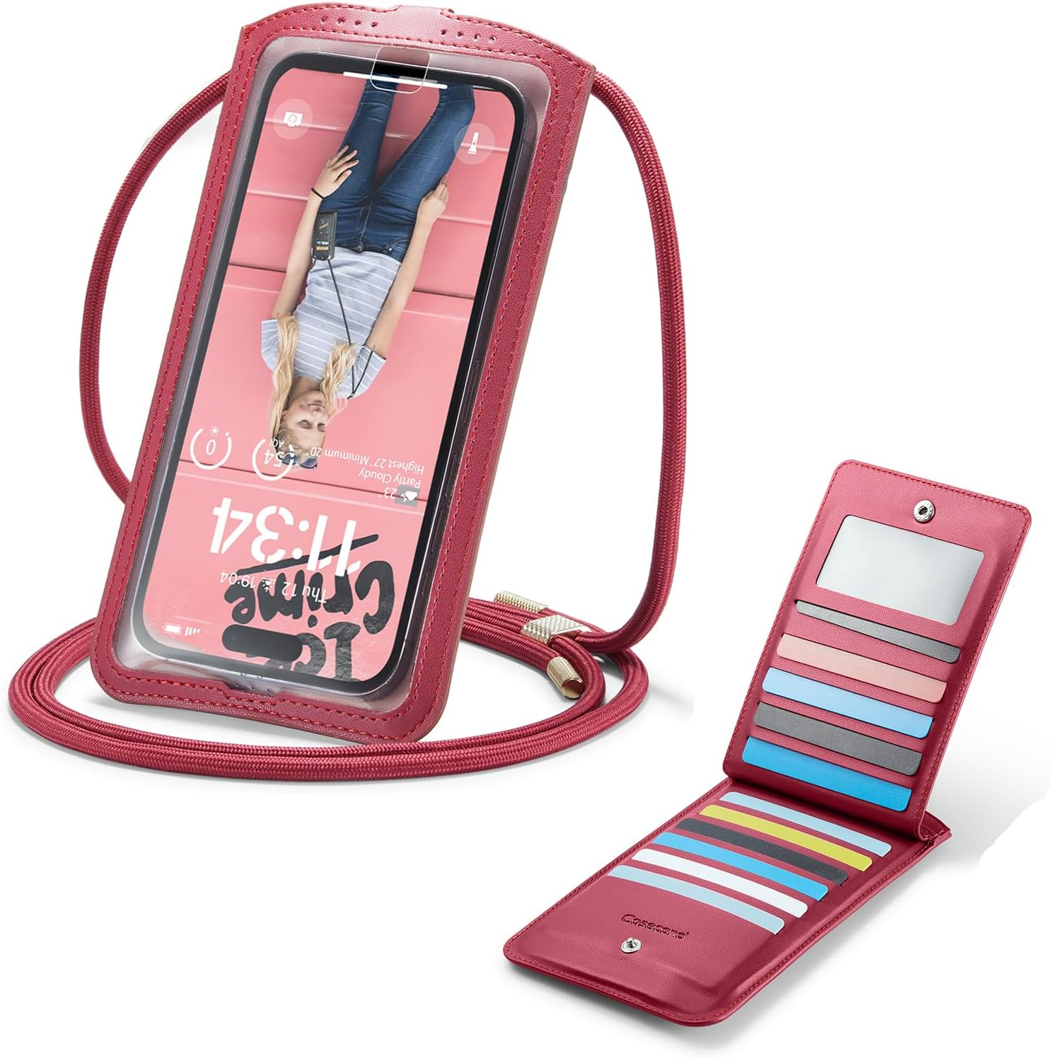 Casecond Mobile Phone Case for Hanging Purse Universal Crossbody Mobile Phone Bag Small Shoulder Bag Women'S with Mobile Phone Chain for Iphone 15 14 11 Pro Samsung Z Flip 5 4 S24 S23 Xiaomi Redmi Up