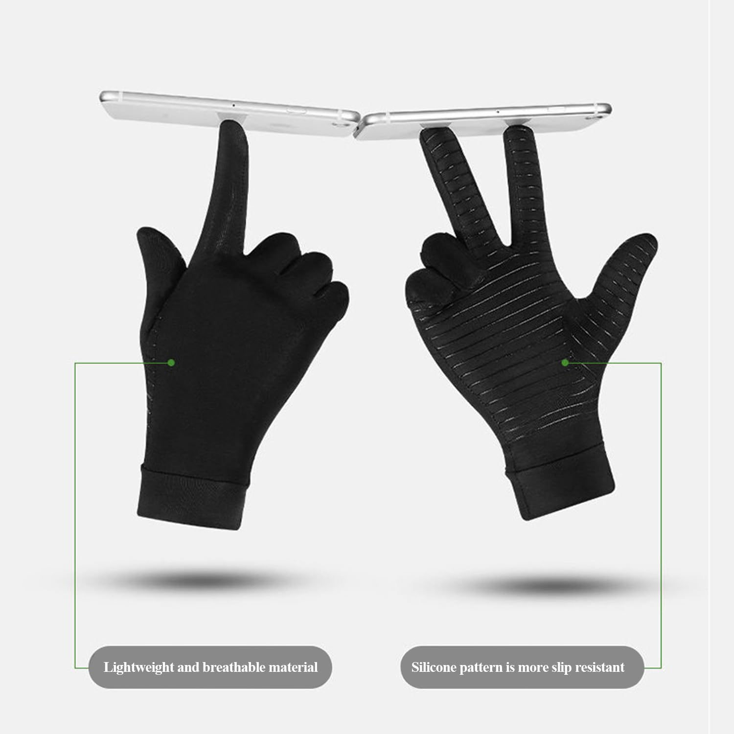 Compression Arthritis Gloves Hand Wrist Brace Finger Pain Relief (M) image number 4