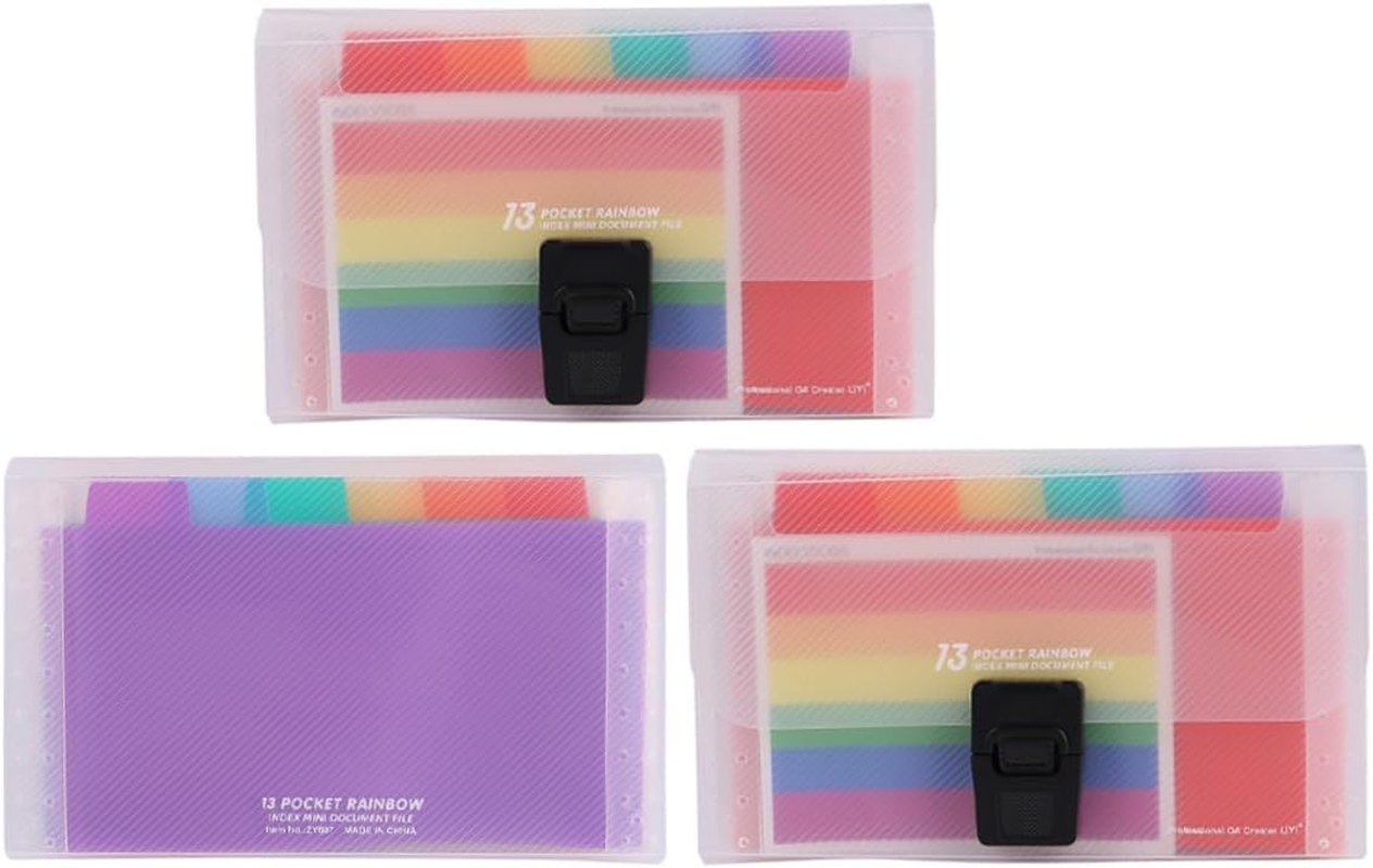 HOMSFOU 3Pcs Accordion File Storage Bag Expanding Folder for Office School Document Organizer image number 6