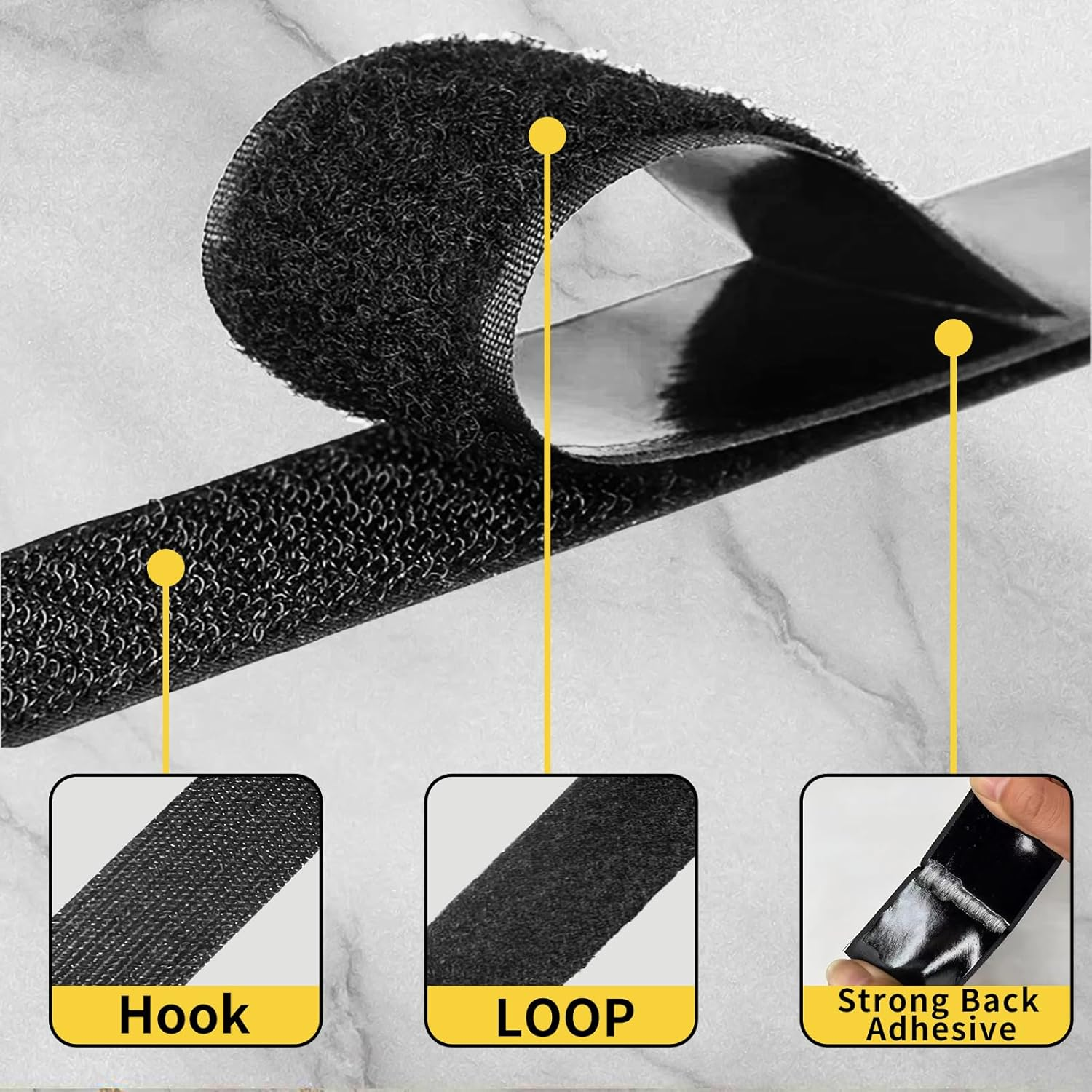 Hook and Loop Strips, 30 Sets Heavy Duty Sticky Tape with Adhesive Backing for Office, Home, Crafting, 1 X 4 Inch image number 4