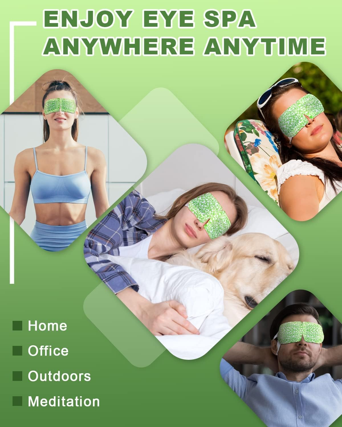 16 Packs Eye Masks for Dark Circles and Puffiness Disposable Soothing Headache Relief Dry Eyes, Stress Relief Relief Eye Fatigue Steam Eye Masks (Unscented)