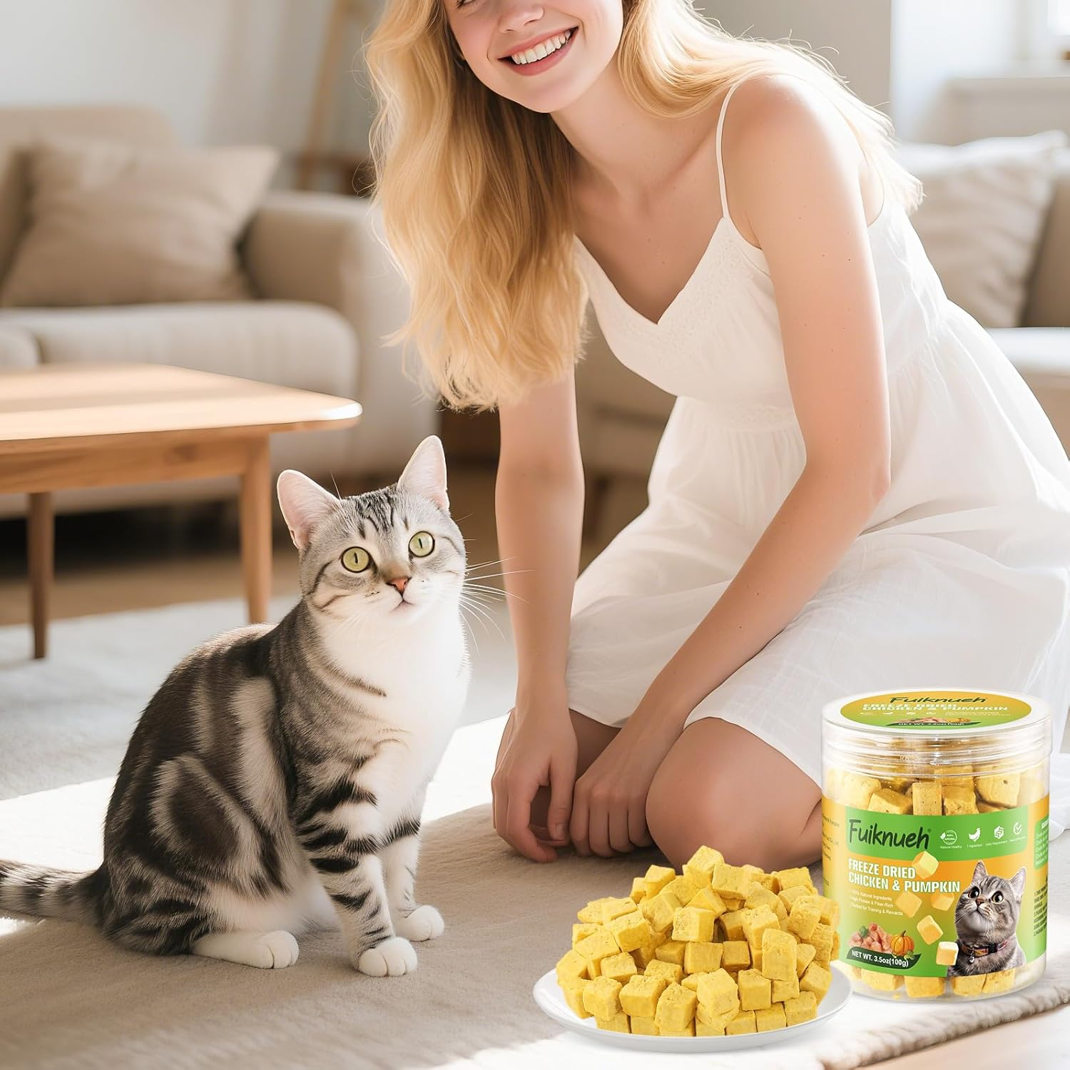 Freeze Dried Pumpkin and Chicken for Dogs and Cats, 100% Pumpkin and Chicken, Natural Treats for Digestion Health, Healthy Food Topper image number 6