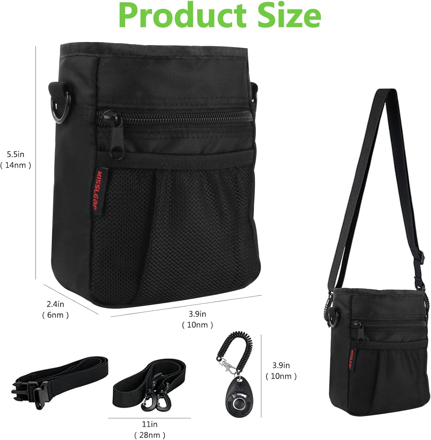 Kissleaf Dog Treat Pouch with Magnetic Closure, Treat Pouches for Pet Training, Large Dog Treat Training Pouch and Dog Clicker, Dog Training Treat Pouch Built-In Poop Bag Dispenser, Hands-Free Snack image number 3