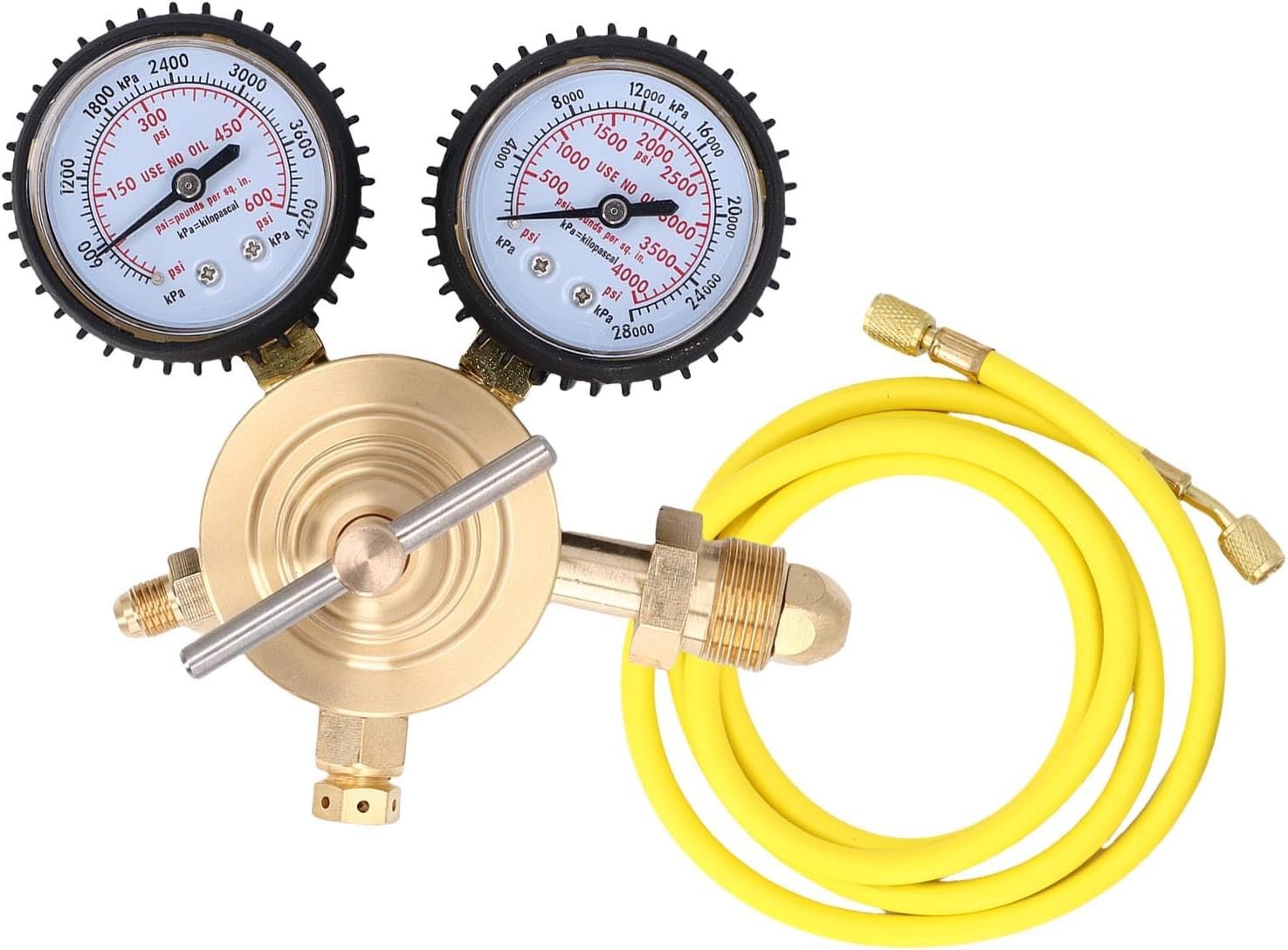 Cryfokt Nitrogen Pressure Regulator, 1/4 Inches Nitrogen Regulator Men'S CGA580 Inlet with a 60 -Inch Air Distribution Test