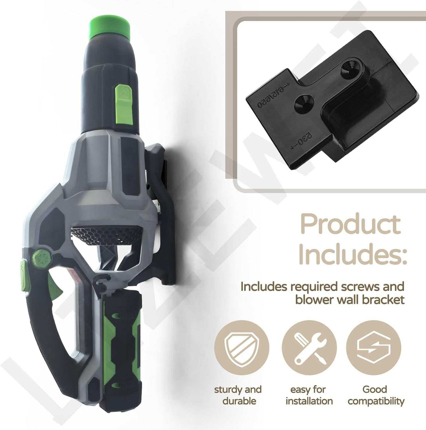 LIZEWEI Blower Wall Mount/Mounting Bracket for EGO Leaf Blower 530, 615, 650, LB5300 Wall Hanger, Plastic Wall Holder Wall Bracket for Hanging Leaf Blower image number 6