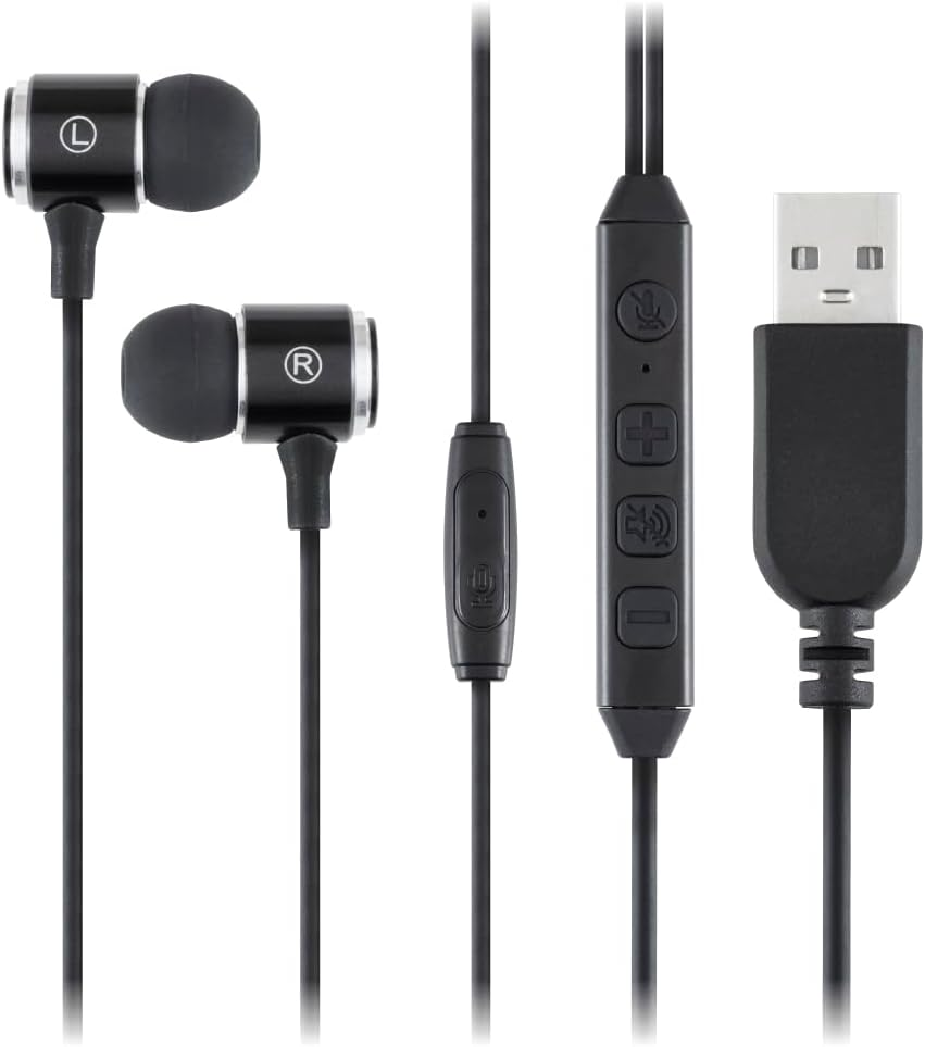 MCO Z0760 USB Earphone Microphone, Volume Adjustment, Mute, Multi-Functional Remote Control, Black image number 3