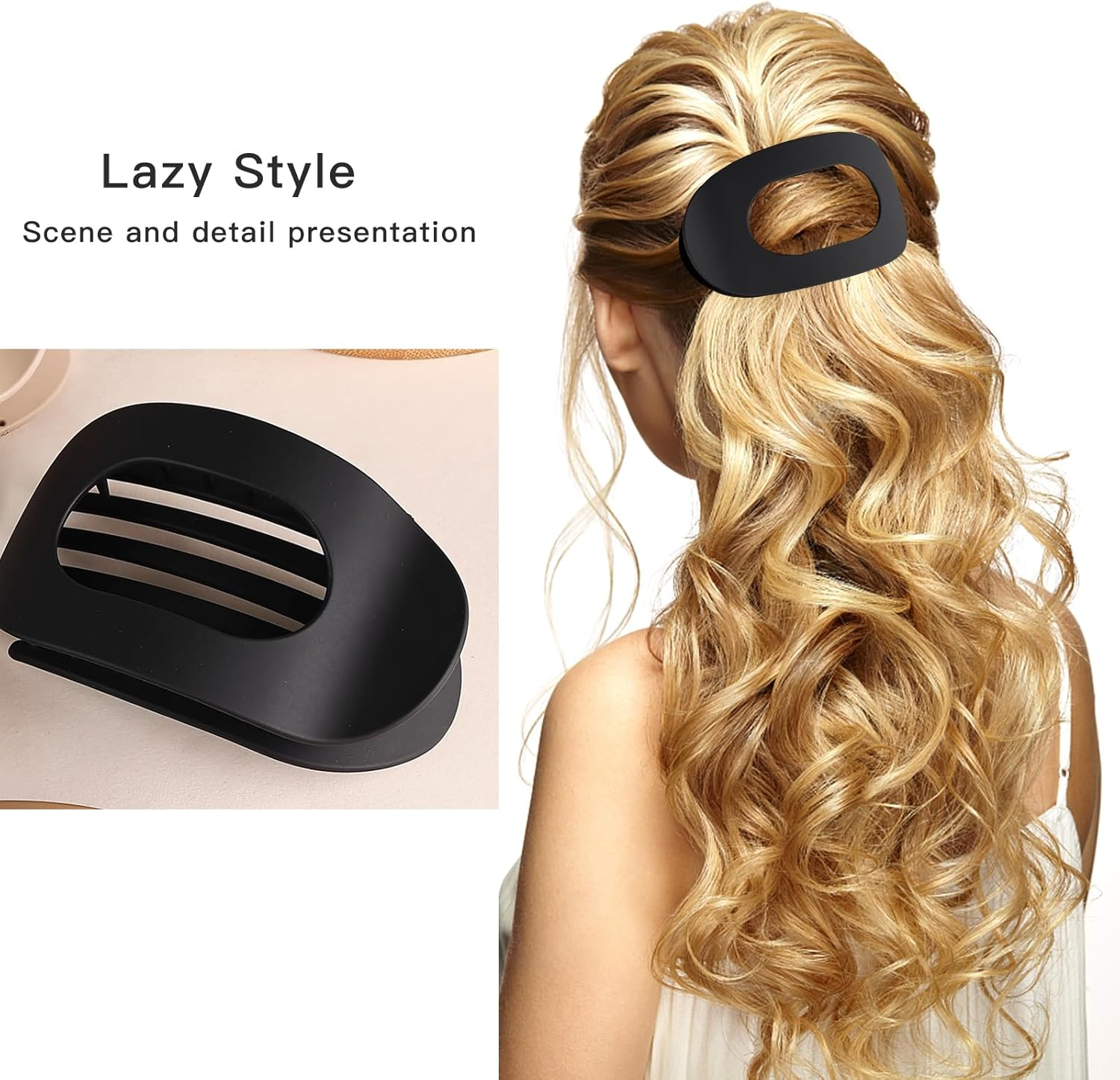 Yamobi Pack of 4 Large Hair Clips, Non-Slip Hair Clips, Women, Stylish Hair Clip for Thick Hair, Ideal for Everyday and Special Occasions (10 Cm X 6 Cm, Black) image number 1