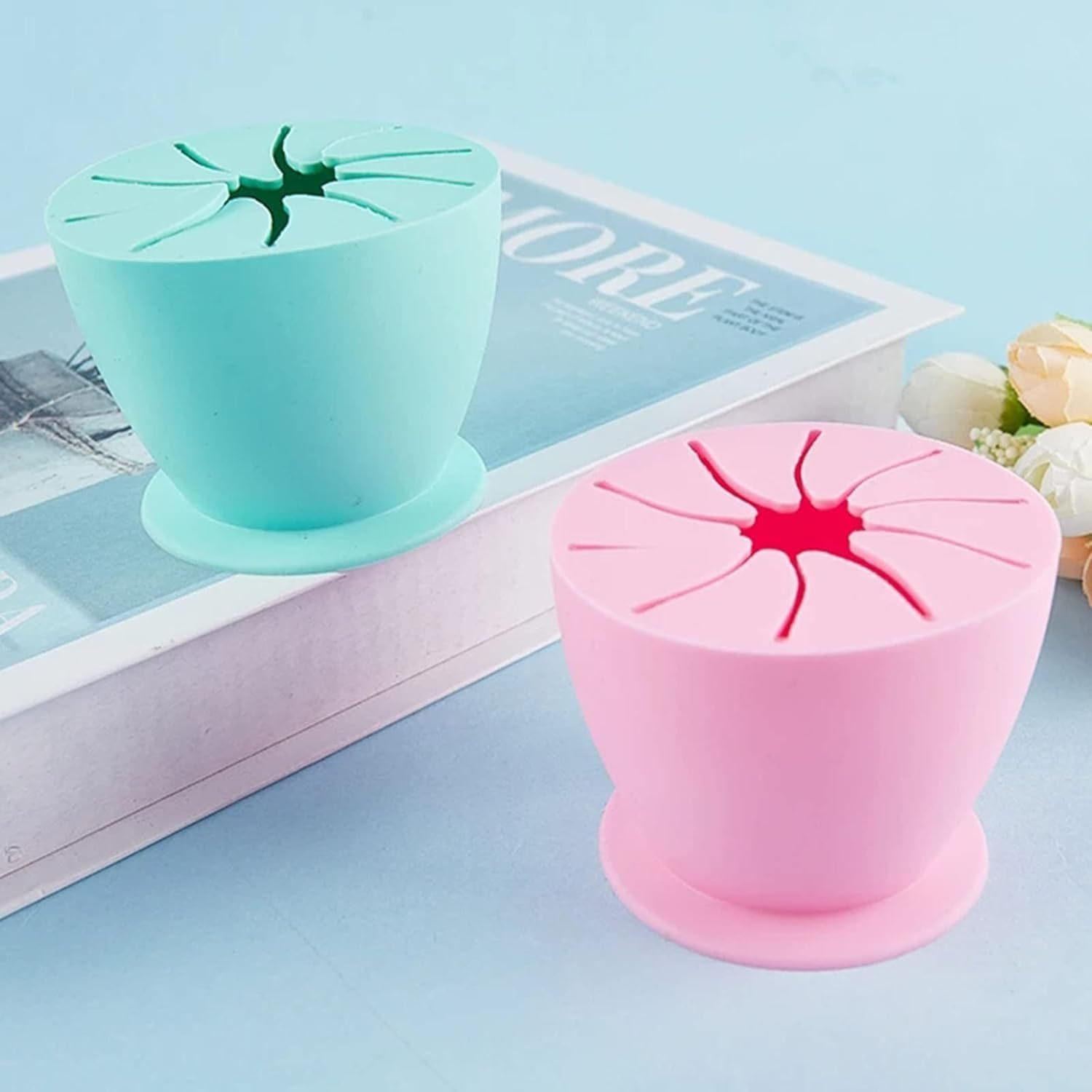 Green Weeding Scrap Collector- Desktop Garbage Collector -Suctioned Soft Silicone Crafts Weeding Tools- Scrap Holder Box Home Supplies Vinyl Box Tool image number 2