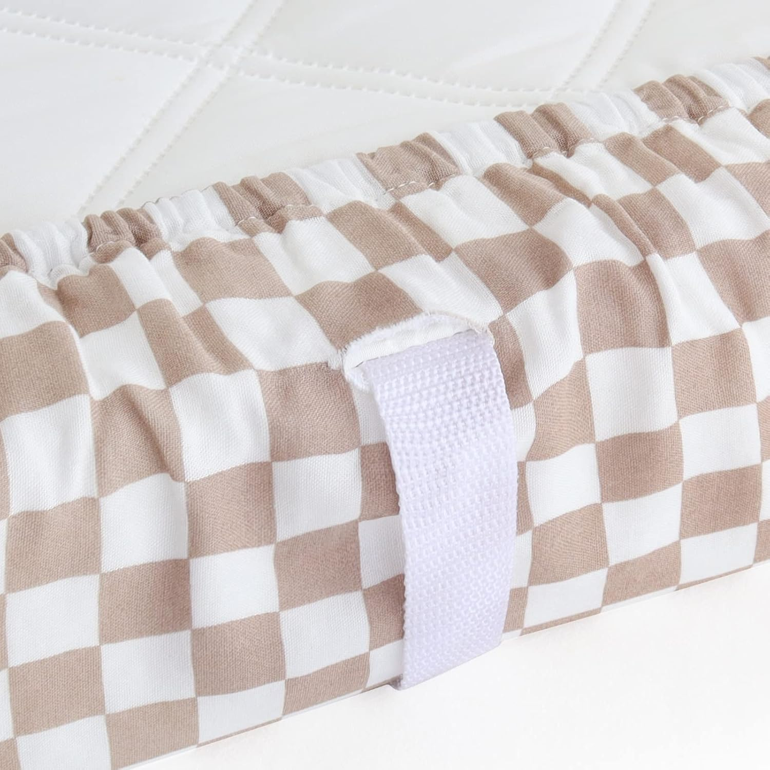 Lifetree Muslin Changing Pad Cover for Baby Girls Boys, 70% Viscose from Bamboo and 30% Cotton, 16"X32" Diaper Change Table Pad Covers, Soft Changing Pad Sheets, Smallcheckered Pattern image number 4