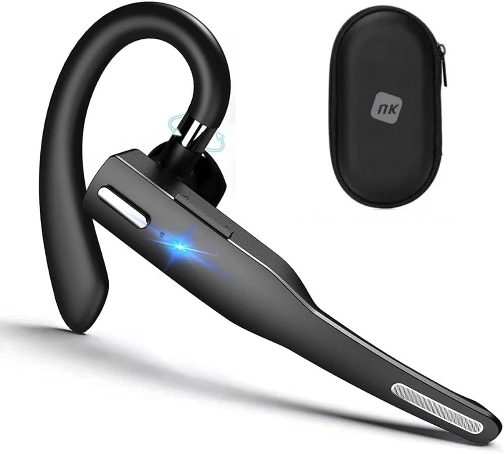 NK Wireless Bluetooth 5.0 Headphones, Hands-Free Headphones, Microphone, Clear Voice Technology, 100Mah Battery, Ultra Lightweight, Protective Case Included - Iphone and Android image number 3