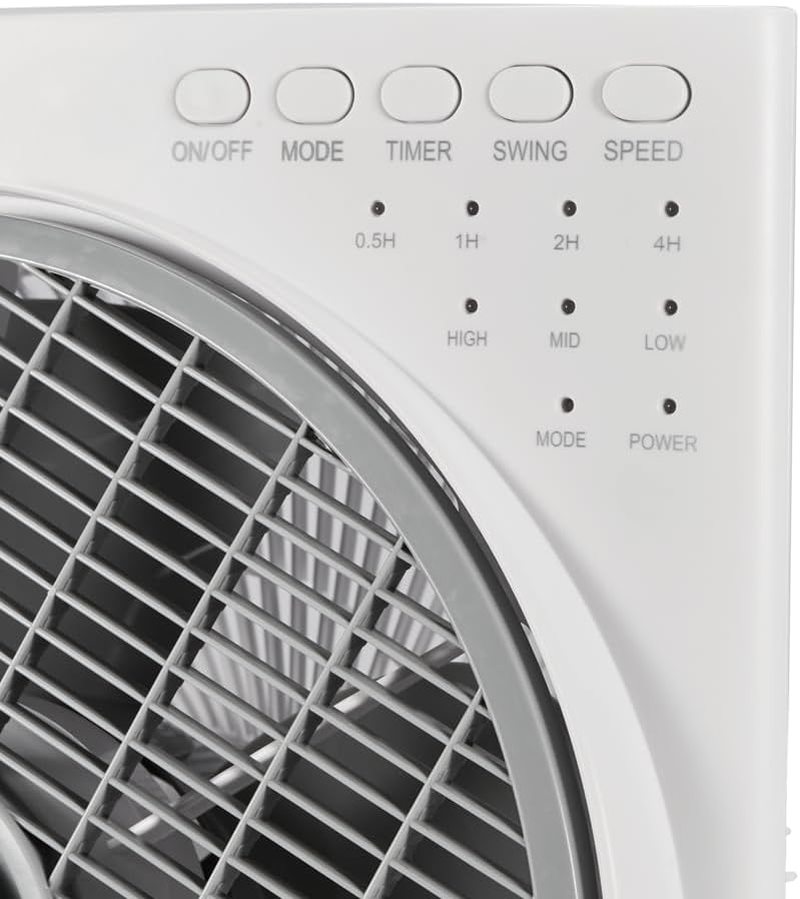 Goldair 30Cm Box Fan with Remote Control, 3 Speed Settings, Slimline Design