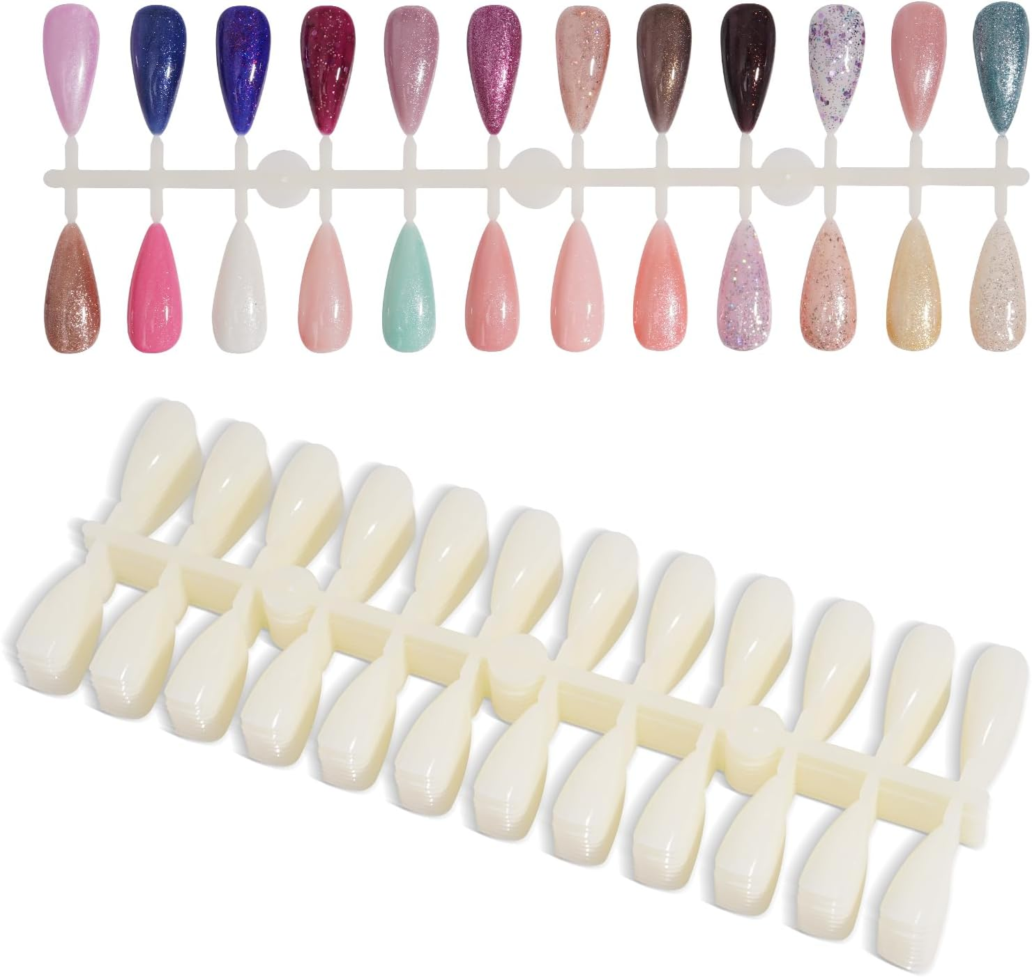 Acycoin2A Acrylic Nail Polish Color Display Board Book Nail Design Chart with 2 Styles Nail Tips Card Board Salon Showing Shelf (160 Colors) image number 5