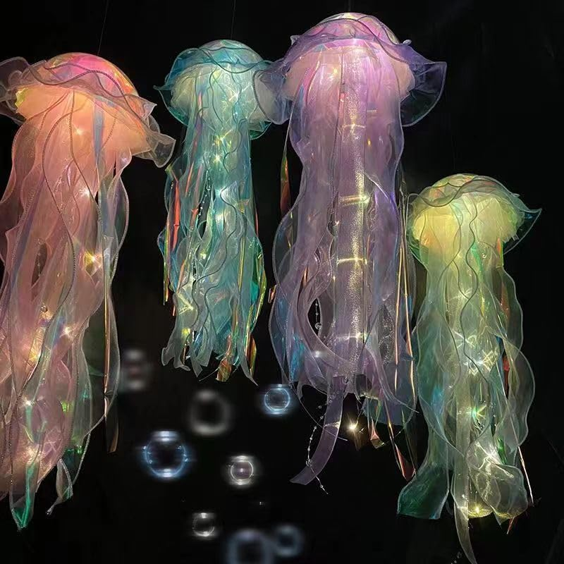 Jellyfish Hanging Decor，Jellyfish Lamp Hanging，Jellyfish Light，Hanging Jellyfish Decorations，Jellyfish Decor， Led Jellyfish Lantern for Ocean Theme Ceiling Bedroom Decor /1802 image number 1
