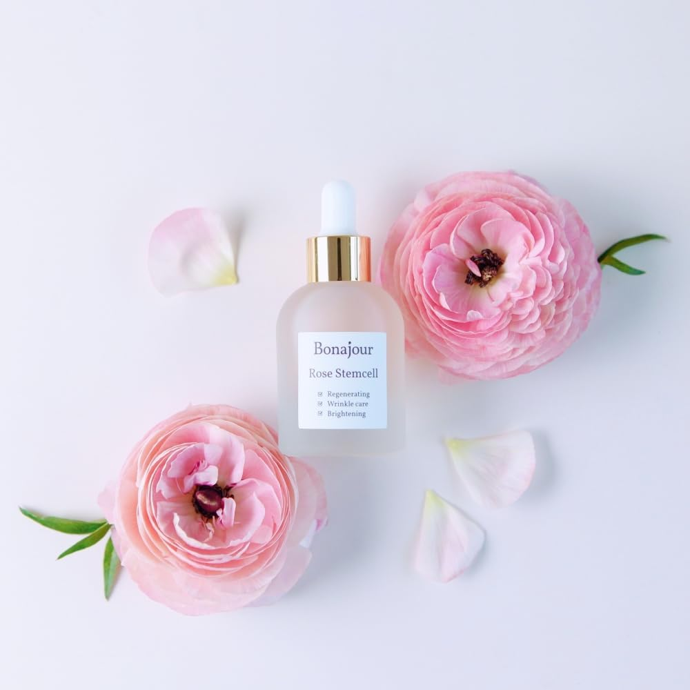 [BONAJOUR] Vegan Beauty Rose Stem Cell Ampoule - Best Face Anti-Wrinkle & Aging, Brightening Care/Total Care Serum 1.0 Fl. Oz image number 1