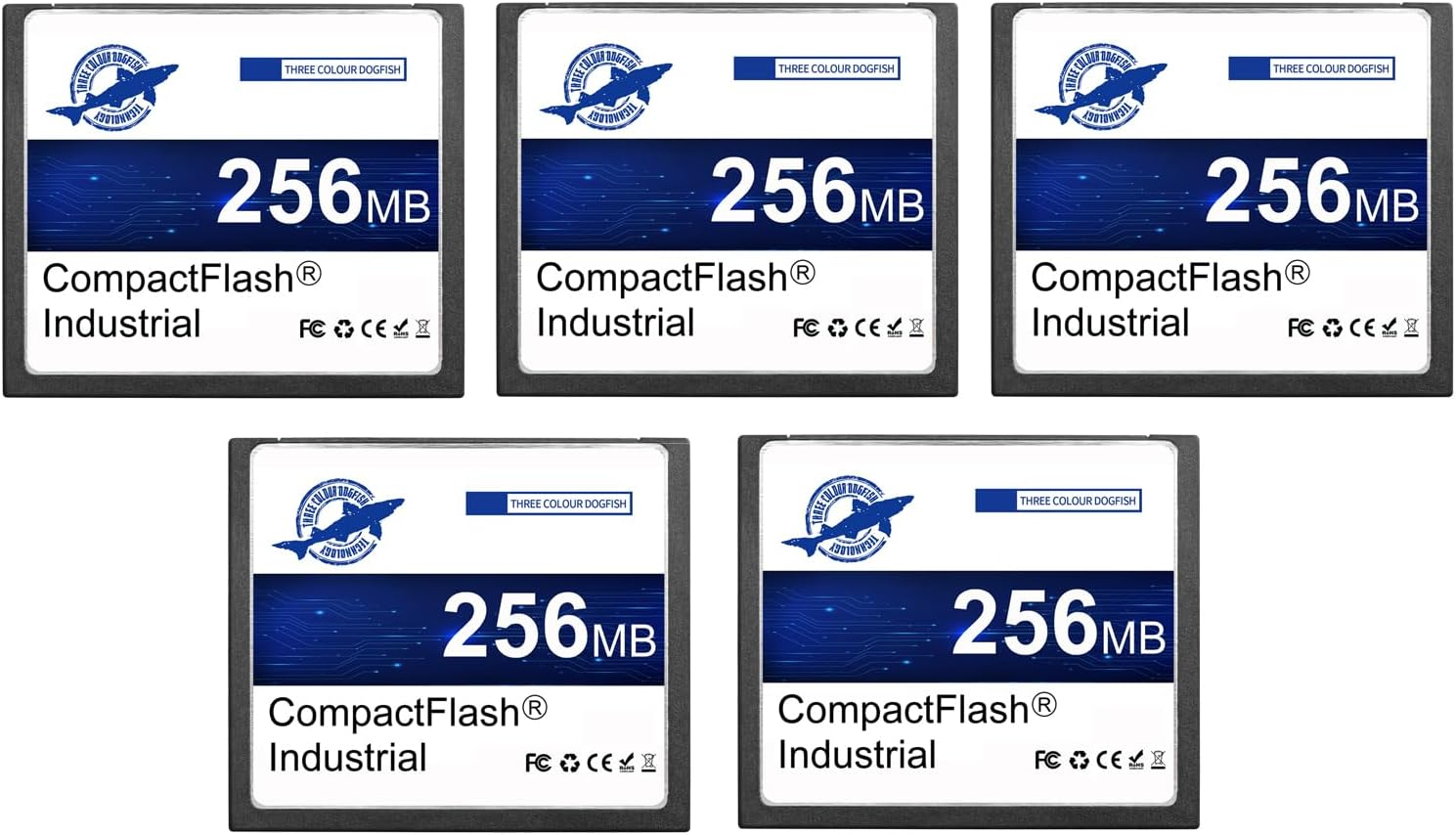 Dogfish Compact Flash Memory Card 256MB 5 Pack High Performance Industrial CF Type I Card FAT16 for Industrial Equipment and Vintage Digital Cameras image number 2