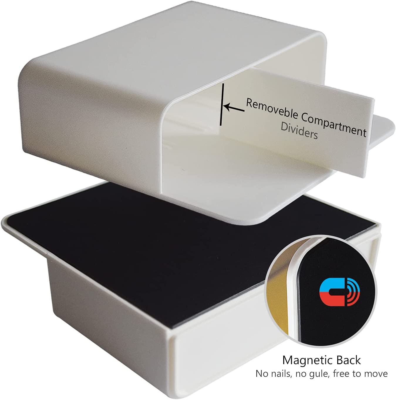 Viefantaisie Magnetic Dry Erase Marker Holder, Magnetic Pen Holder for Fridge, Magnetic Marker Holder, Whiteboard Marker Holder for Locker Accessories, School, Office, Home, Magnetic Cup,1 Pack, White image number 1