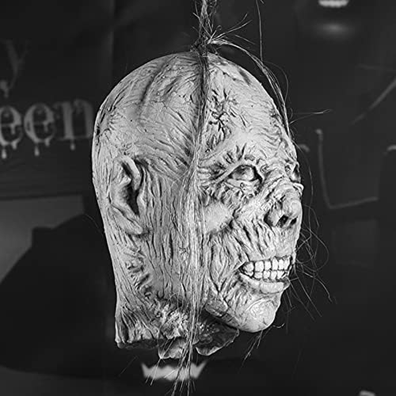 Mummy Head Hanging Ornament, Creepy Halloween Props Pendant Durable Halloween Horror Hanging Head Decoration for Home Haunted House Bar/1133 (Size : Female) image number 5