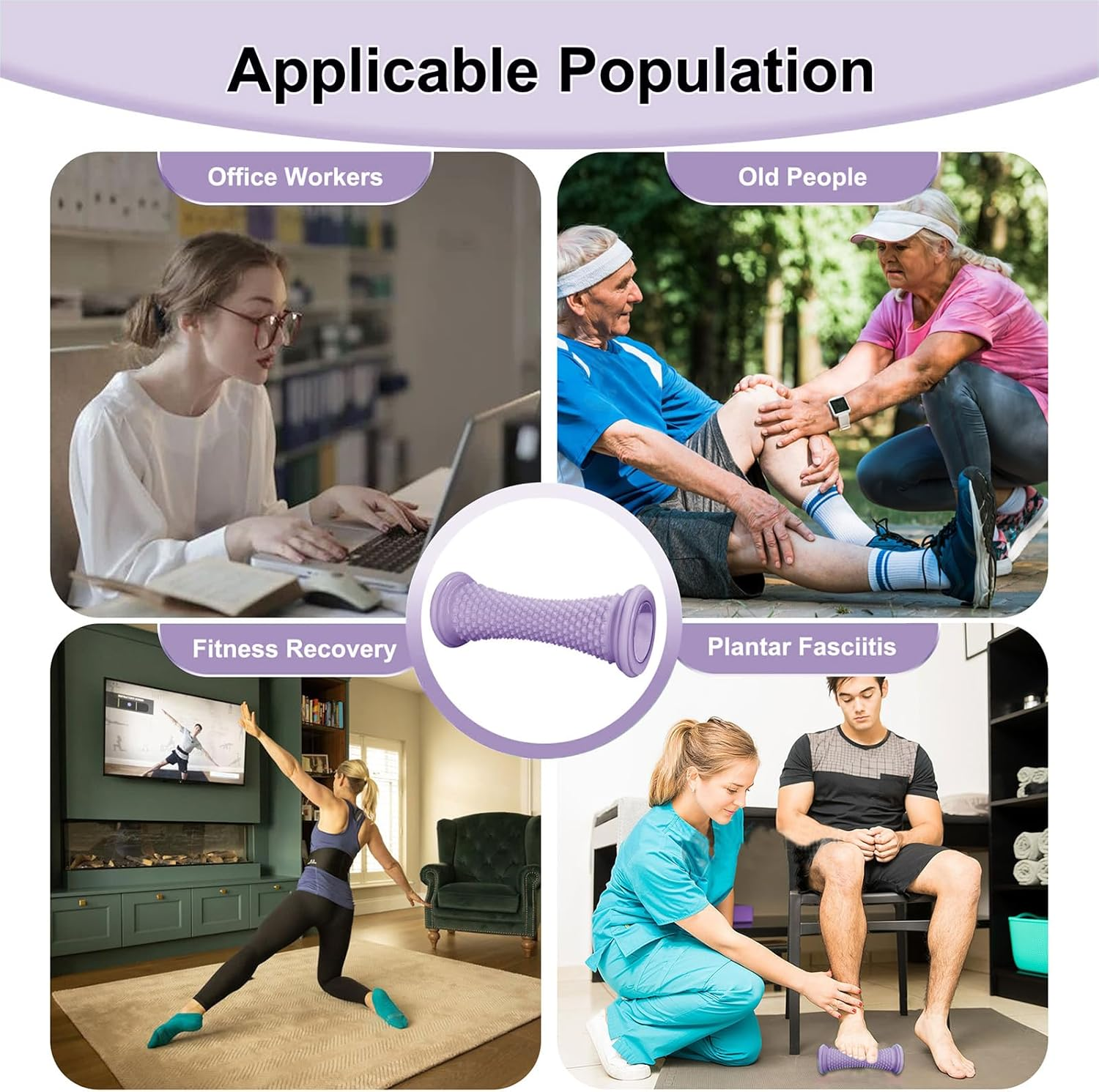 Foot Massage Roller for Plantar Fasciitis, Foot Massager for Pain Relief, Heel Spurs, Arch Pain, Portable Massage Therapy Tool to Improve Circulation for Home, Office, Travel image number 4