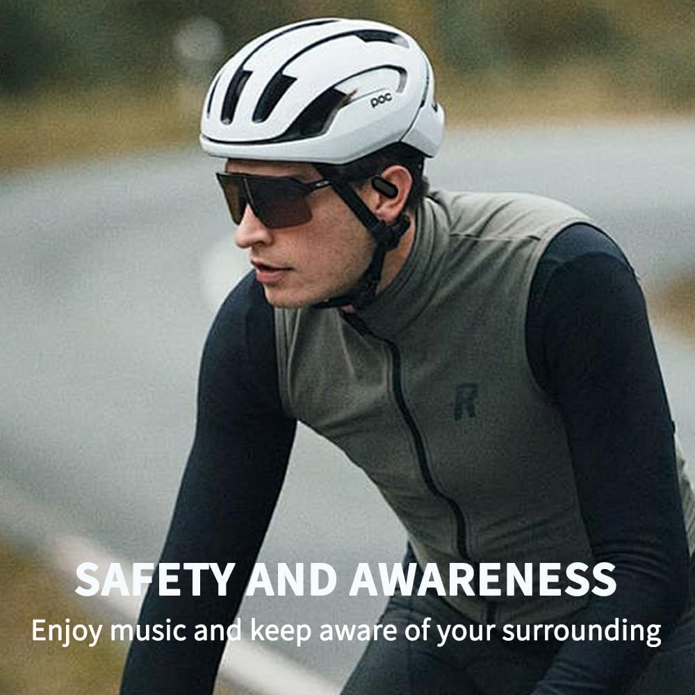 Slub Open Ear Bluetooth Headset, Bluetooth Wireless Sports Headset, Air Lining, Bluetooth 5.3, IPX5 Waterproof for Running, Fitness and Gaming (Black) - Black image number 2