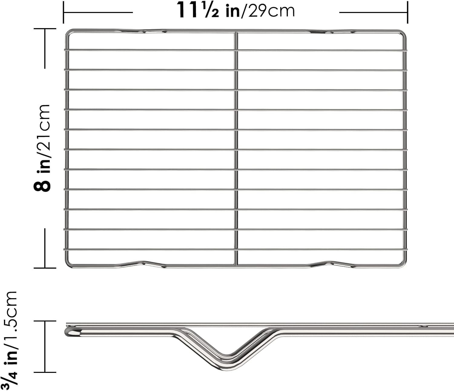 Adorila 2 Pack Cooling Rack for Baking, 8" X 11" Stainless Steel Grill Rack, Small Grid Baking Rack for Baking Cooking Roasting Oven image number 4