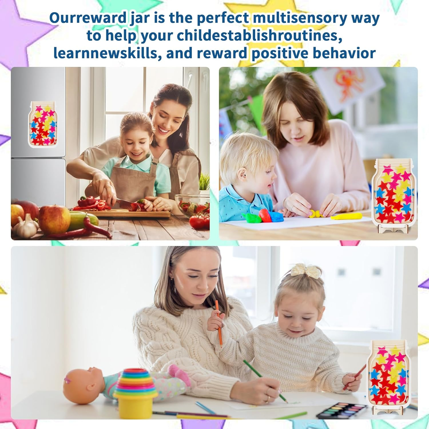 2 Pack Magnetic Reward Jar for Kids, Magnetic Star Reward Jar for Classroom, Behavior Management Classroom Tools, Reward Jar System for Classroom Home, Magnetic Reward Jar for Classroom Board image number 3