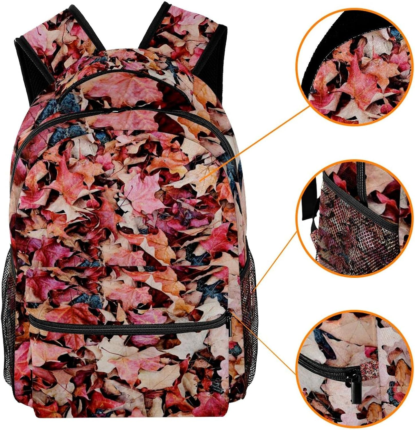 Maple Leaves Backpack Students Shoulder Bags Travel Bag College School Tote Backpacks image number 2