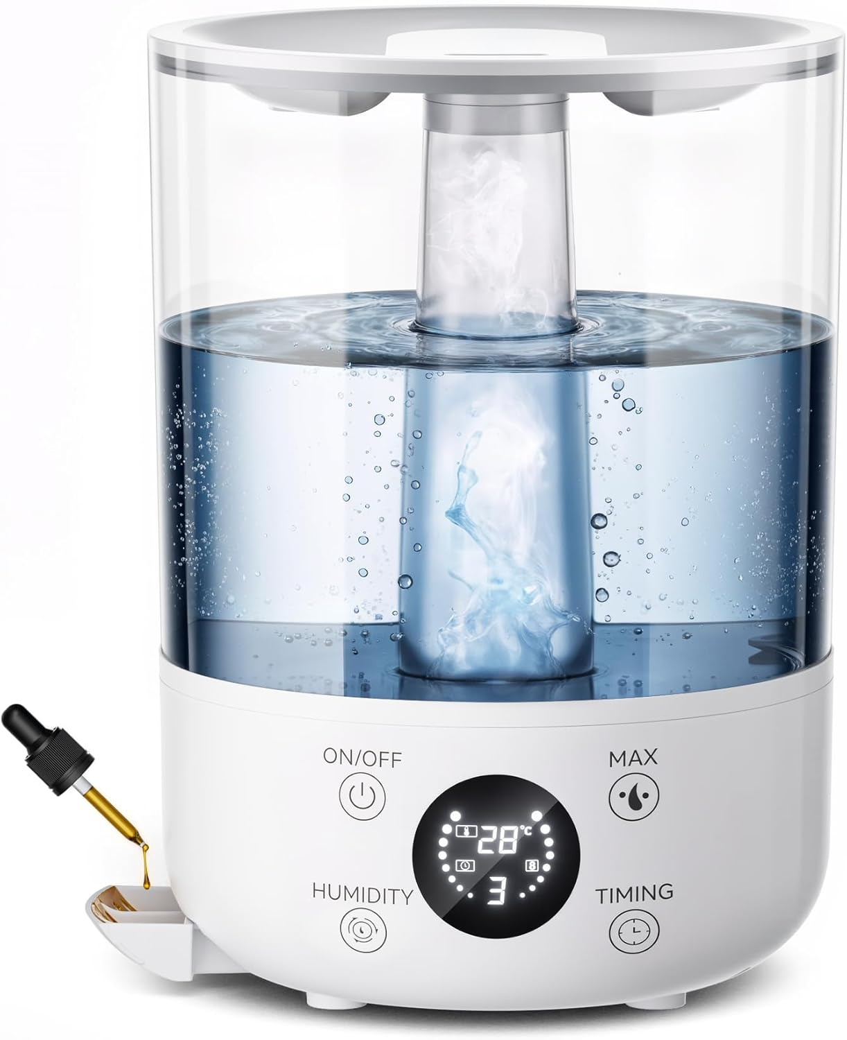 STORM HERO Air Humidifier for Bedroom - 4L Top Fill Humidifiers Cool Mist with 360&deg; Nozzles, Auto Shut off Humidify for Large Room, Plants, Baby Nursery, Indoor, Night Light, Easy to Clean image number 6