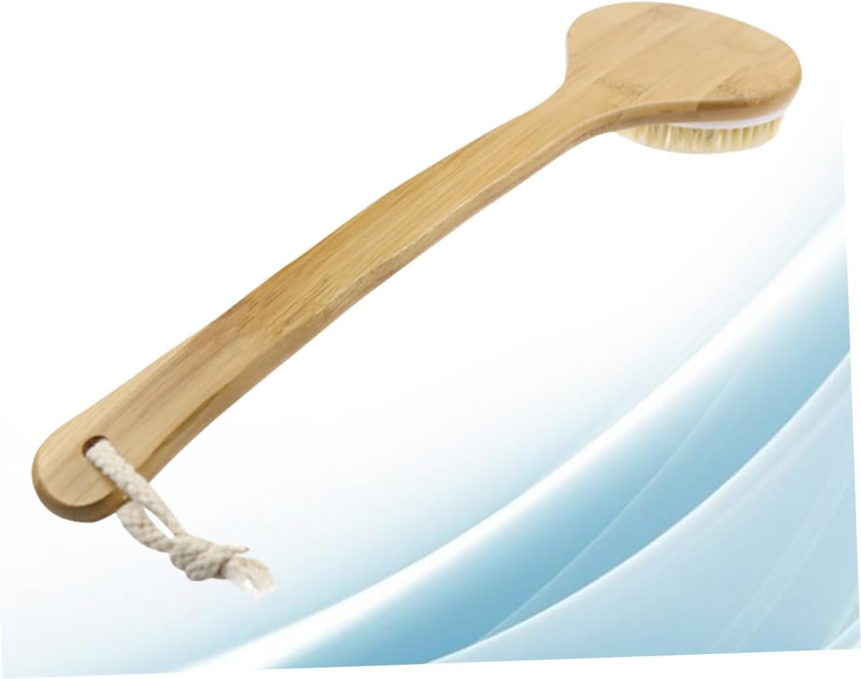 Minkissy Bamboo Handle Bathing Brush Ppr Soft Beads Back Scrubber for Shower Exfoliation S image number 5