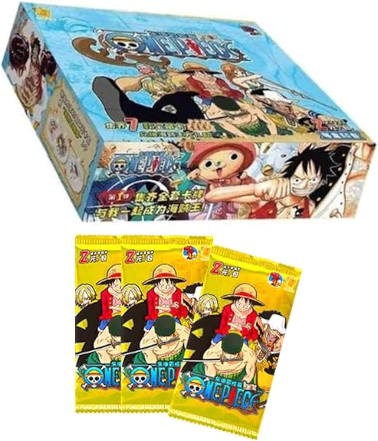 Anime Trading Cards: One Piece Collectable Trading Cards - Assorted Collectable Cards - Booster Pack Box - Booster Packs - S1-D (30 Packs) image number 2