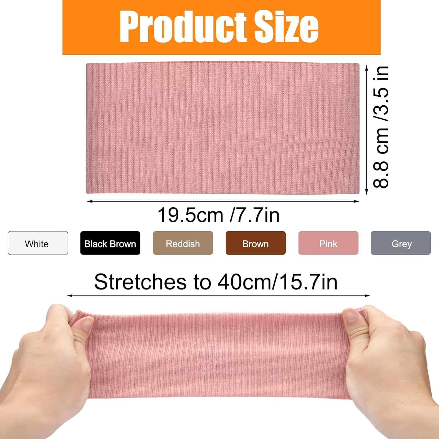 Pack of 6 Elastic Hair Bands, Wide Stretchy Women'S Fashionable Headband, 8.8 Cm Boho Soft Headband, Wide Headbands for Women, Yoga Hair Band, Women'S Wide, Hair Bands for Sports, Fitness, Running image number 4