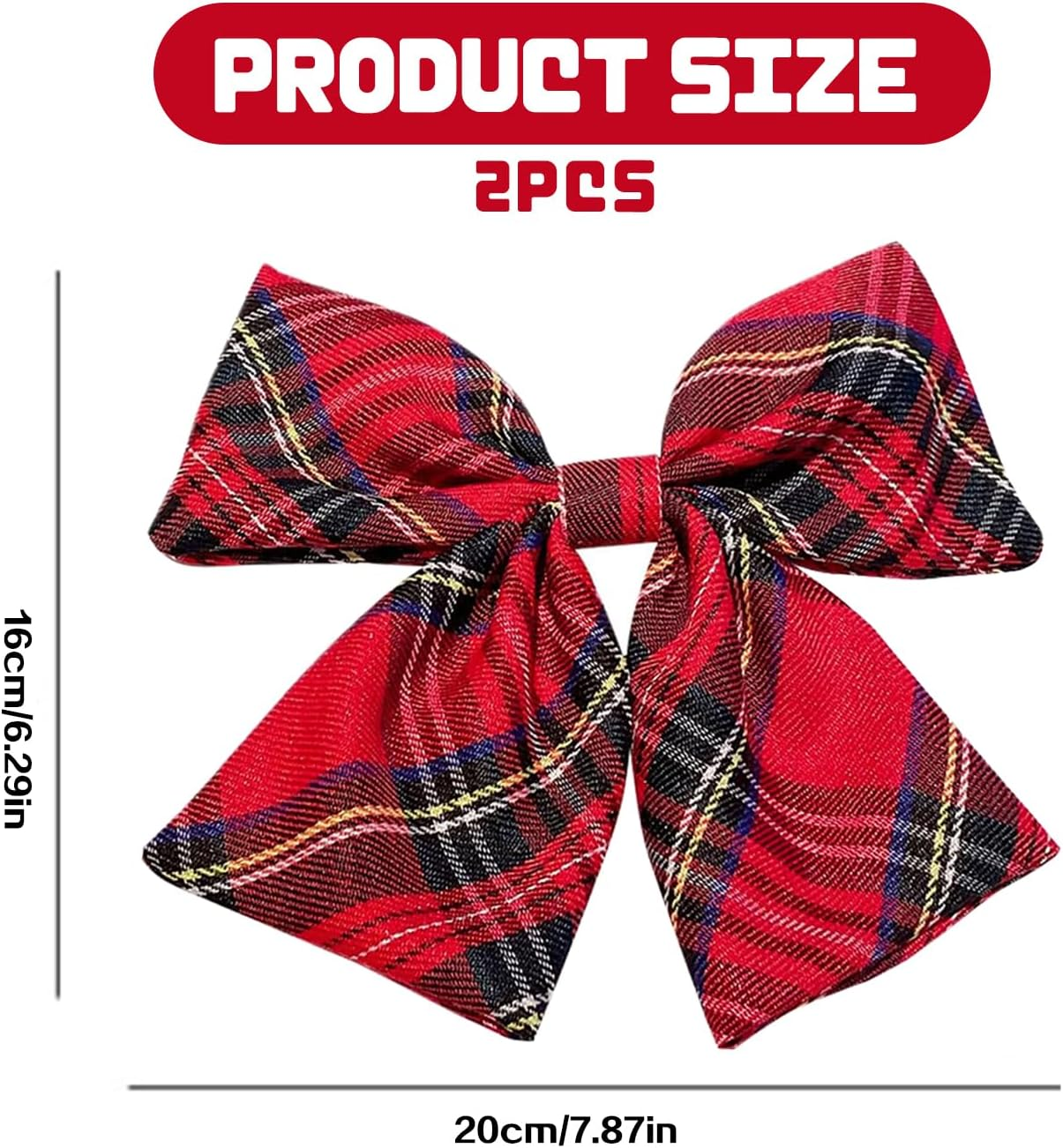 2PCS Tartan Bow Knot Hair Clips &ndash; Classic Scottish Plaid Hair Accessories for Women & Girls, Secure & Elegant Clips for Daily Wear image number 3