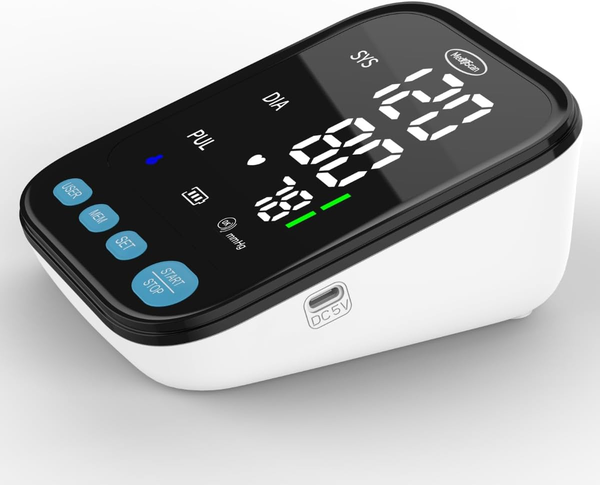 Medescan Talking Automatic Blood Pressure Monitor &ndash; Accurate Digital BP Machine with Large Cuff, LCD Display, 120 Reading Memory, Heart Rate Monitor, Portable for Home & Travel Use image number 3