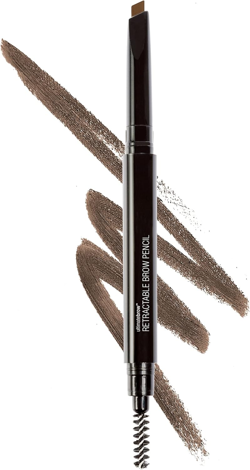 Wet N Wild Ultimate Eyebrow Retractable Definer Pencil, Medium Brown, Dual-Sided Brow Brush, Fine Tip, Shapes, Defines, Fills Brow Makeup