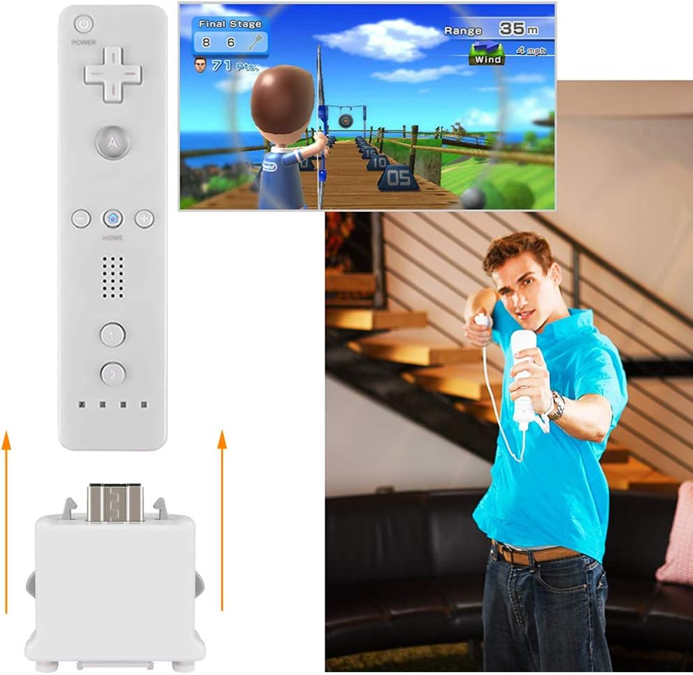 LACTIVX Wii Motion plus Adapter, 2 Packs Upgraded Motion Attachment for Wii Remote Controller (White) image number 1