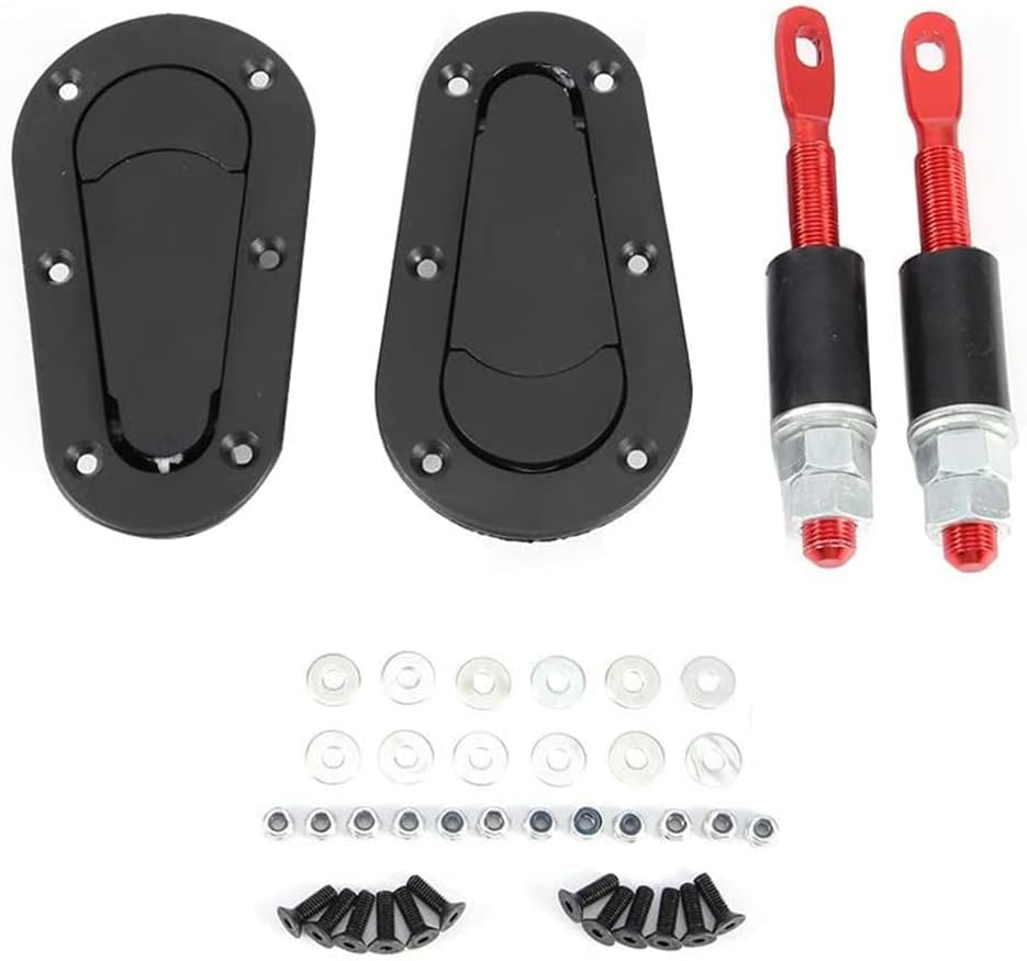 2Pcs Flush Mount Bonnet Pins Locking Generation Car Flush Hood Latch Pin Kit image number 3