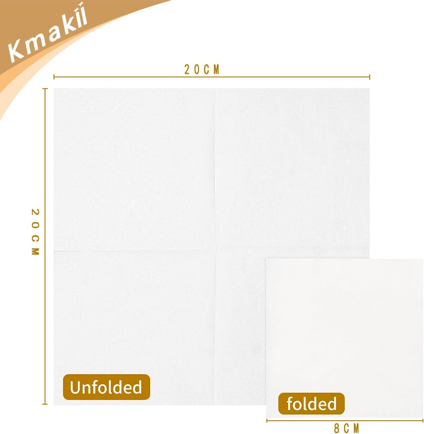 Cocktail Napkins Disposable Beverage Bar Napkins Black Linen-Like Square Napkins Party or Wedding 20&times;20Cm,White,100 Pack image number 5