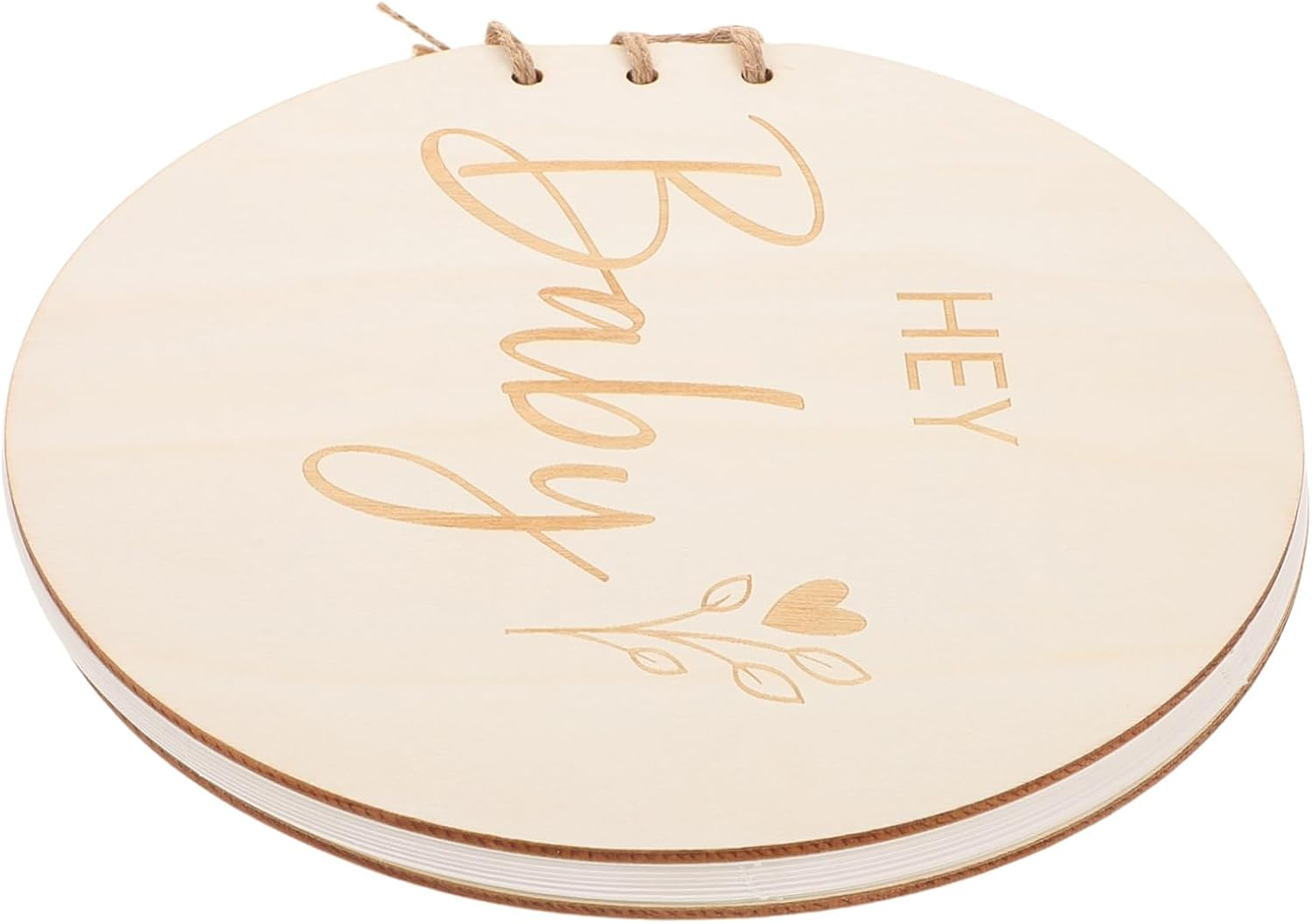 DOITOOL Natural Wood Shower Guest Book Elegant Keepsake Memory Album for Newborn Welcome for Nursery Decor and Celebrations image number 3