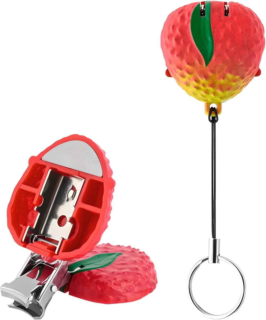 Nail Clippers for Women, 1Pcs Cute Pineapple Finger Nail Clipper Mini Folded Nails Cutter Keychain Pendant Bag Charm image number 2