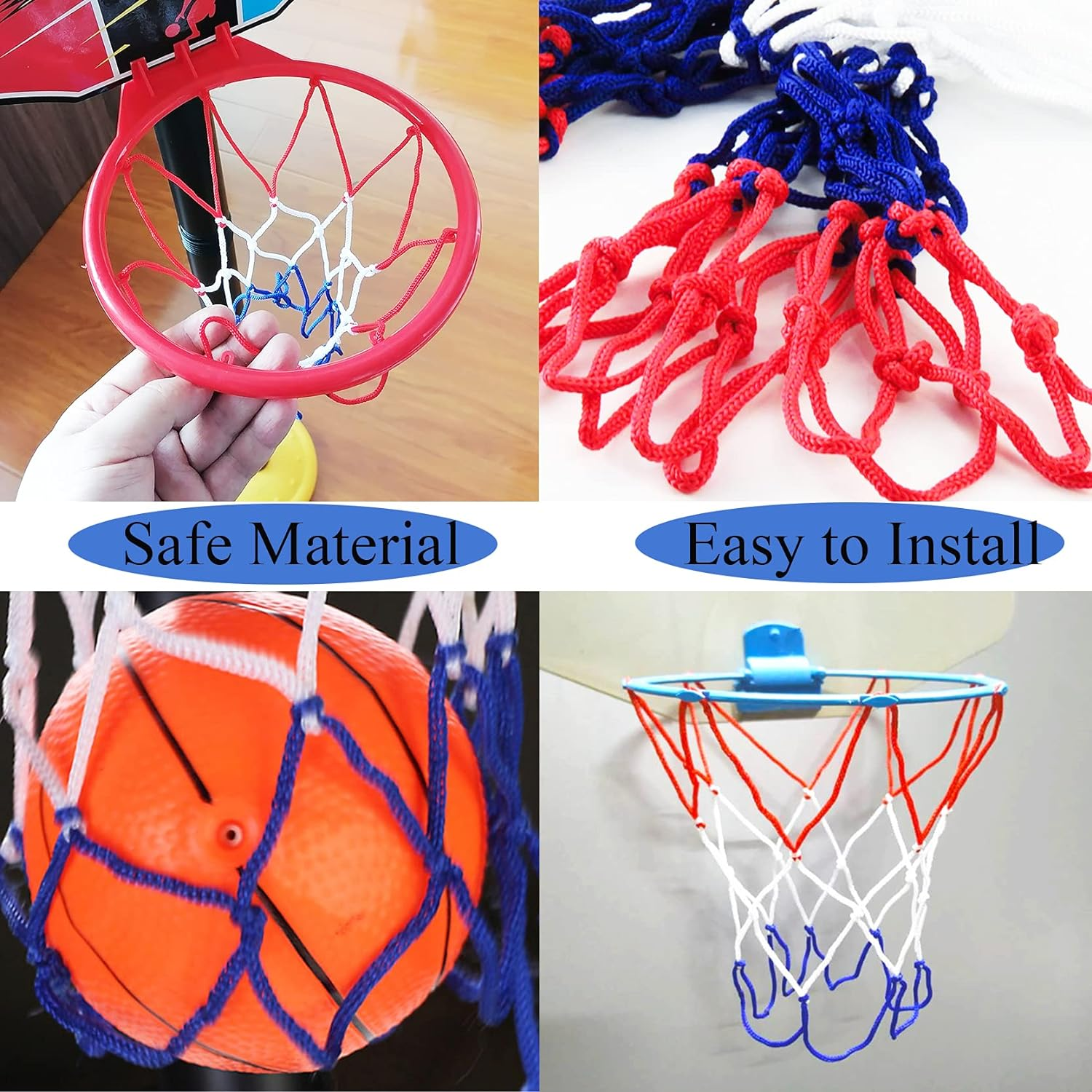 Small Net Replacement for 12 Loops Mini Basketball Hoop, 8"-10.25" Rims, All Weather anti Whip