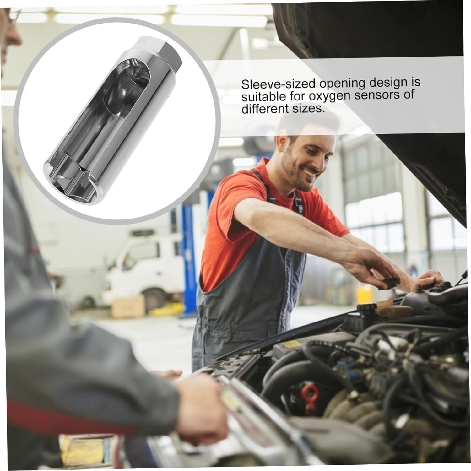 JUMPLAWN Automotive O2 Sensor Removal Socket 1/2 Inch Drive 9Cm Heavy-Duty Car O2 Sensor Installation and Removal Tool for Mechanics and Diy Use image number 3