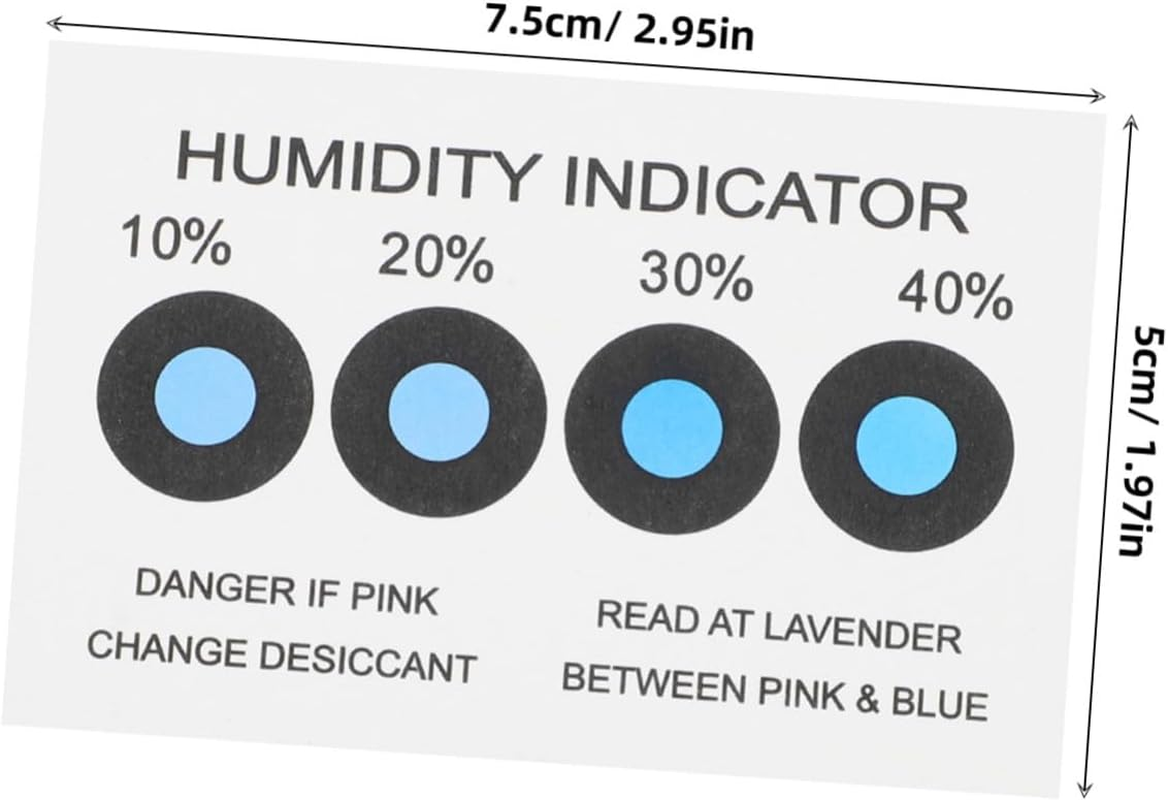 BESTYASH 100Pcs Humidity Indicator Card 10%-40% Moisture Range Moisture Detection Strip for Artwork Storage and Book Collections Humidity Control Packet Regulation Pack image number 6