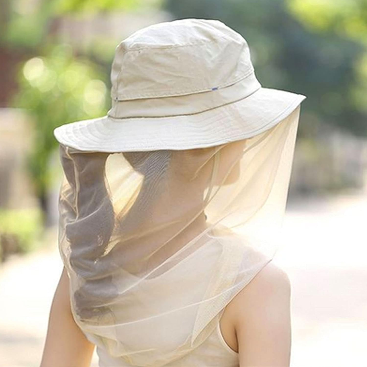 Rebecca Women Head Net Hat UV Protection Sun Hat Outdoor Anti-Mosquito Mask Hat - Khaki image number 2