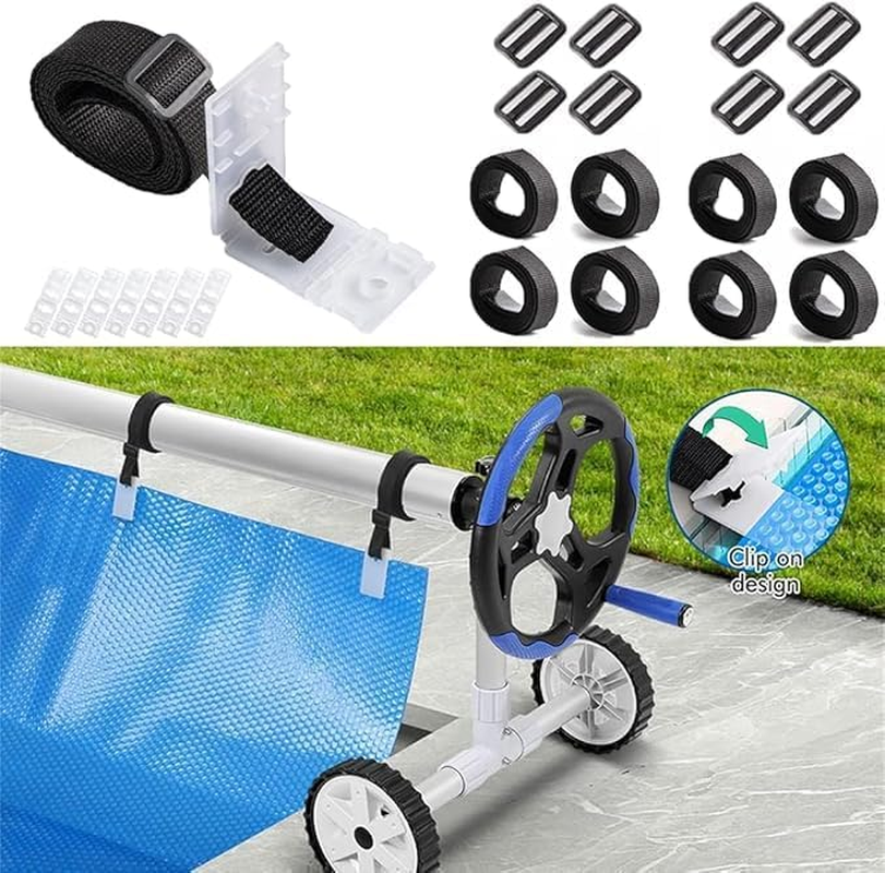 Pool Solar Cover Reel Attachment Straps Kit, 24Pcs Pool Solar Cover Reel Attachment Straps Kit, Swimming Pool Solar Blanket Cover Reels Straps Solar Blanket Straps image number 3