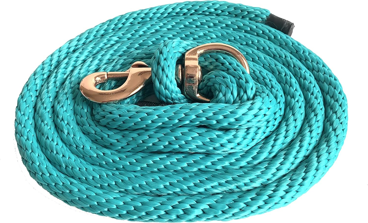 Majestic Ally Pack of 2 Solid Poly Lead Rope for Horses & Livestock &ndash; 10 Foot Long and 5/8 Inch Thick - Replaceable Heavy-Duty Bolt Snap &ndash; Handmade &ndash; Soft, Broken in Feel (Turquoise)