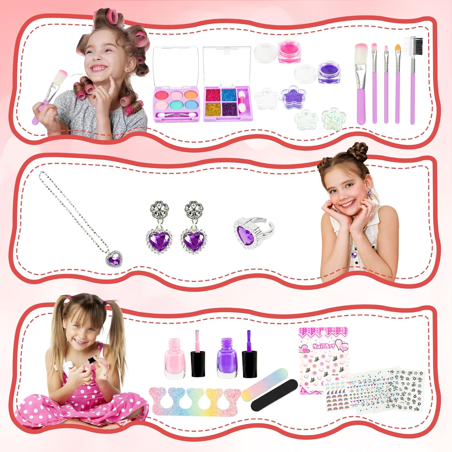 Kids Washable Makeup Girl Toys, Real Make up Set, Little Girls Makeup Kit with Unicorn Bag for Toddler Kid Children Princess, Christmas Birthday Gift Toys for Girl 5 6 78 9 10 Year Old image number 1