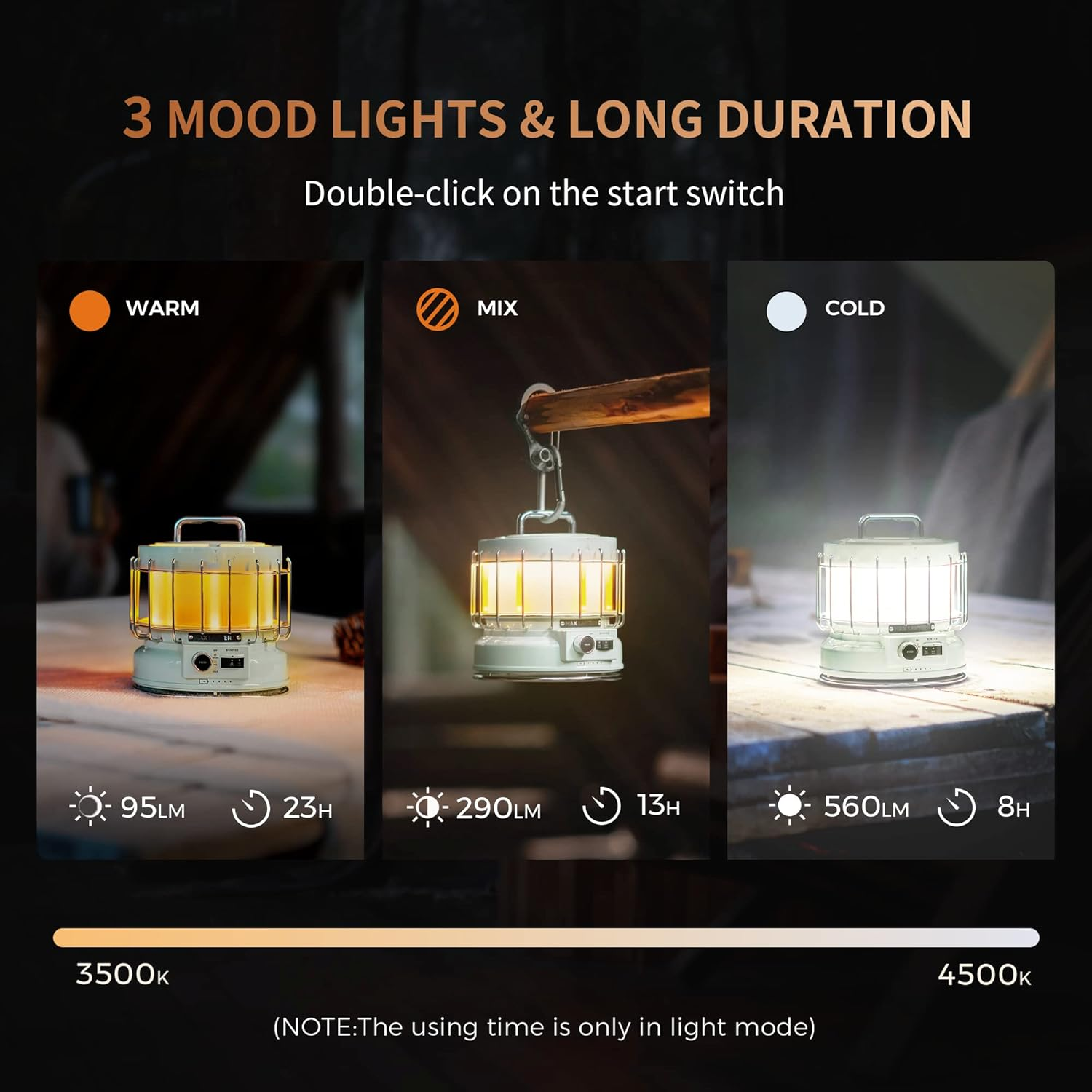 FLEXTAILGEAR MAX Lantern, Rechargeable Camping Lantern 9600Mah Battery, 3-In-1 Vintage Flame Light, Flame Mode & Humidification Mode, Portable for Patio, Hiking, Camping, Bedroom image number 1