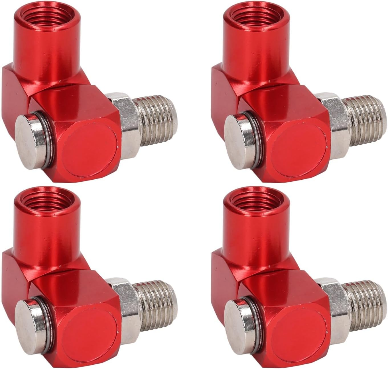 360 Degree Air Hose Connector, 4Pcs Easy to Install Industrial Air Fittings for Glue Gun image number 4